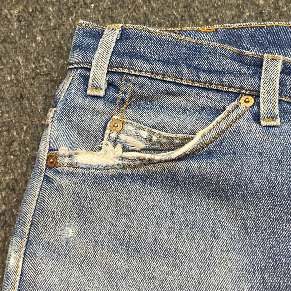 Levi Strauss Jeans Sz 32 Mens Blue Grunge Distressed Skater Straight Leg Vintage